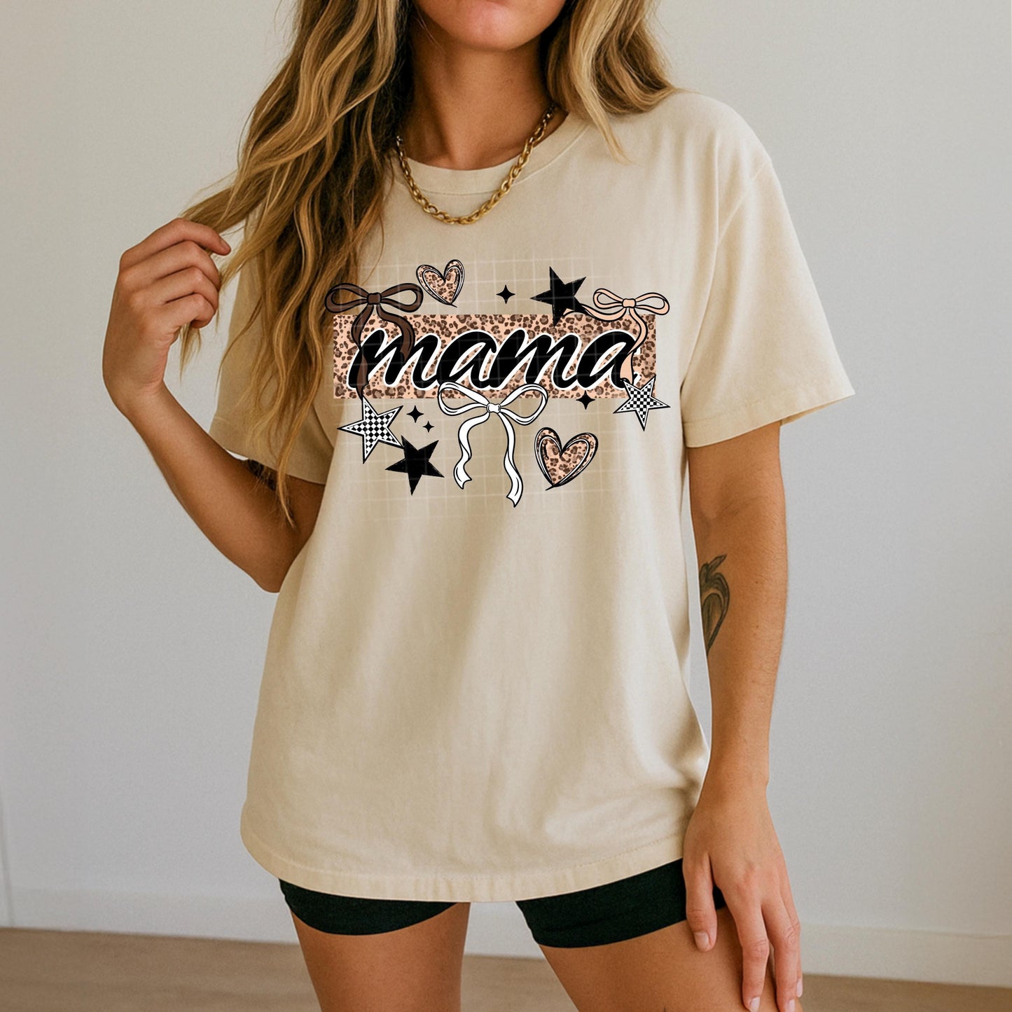 Mama, Hearts, Bows, DTF Transfer