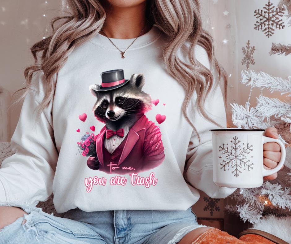 You Are Trash, Raccoon, Valentines, DTF Transfer