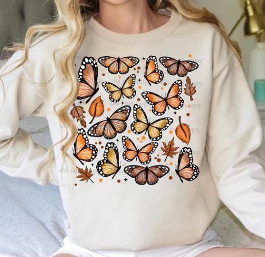 Butterfly Grid DTF Transfer