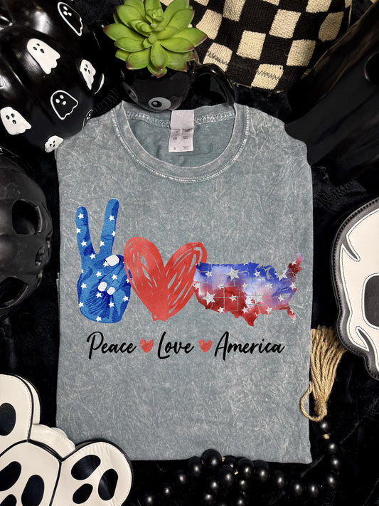 Peace, Love, America, DTF Transfer