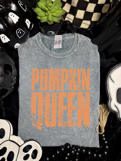 Pumpkin, Queen, Distressed, DTF Transfer