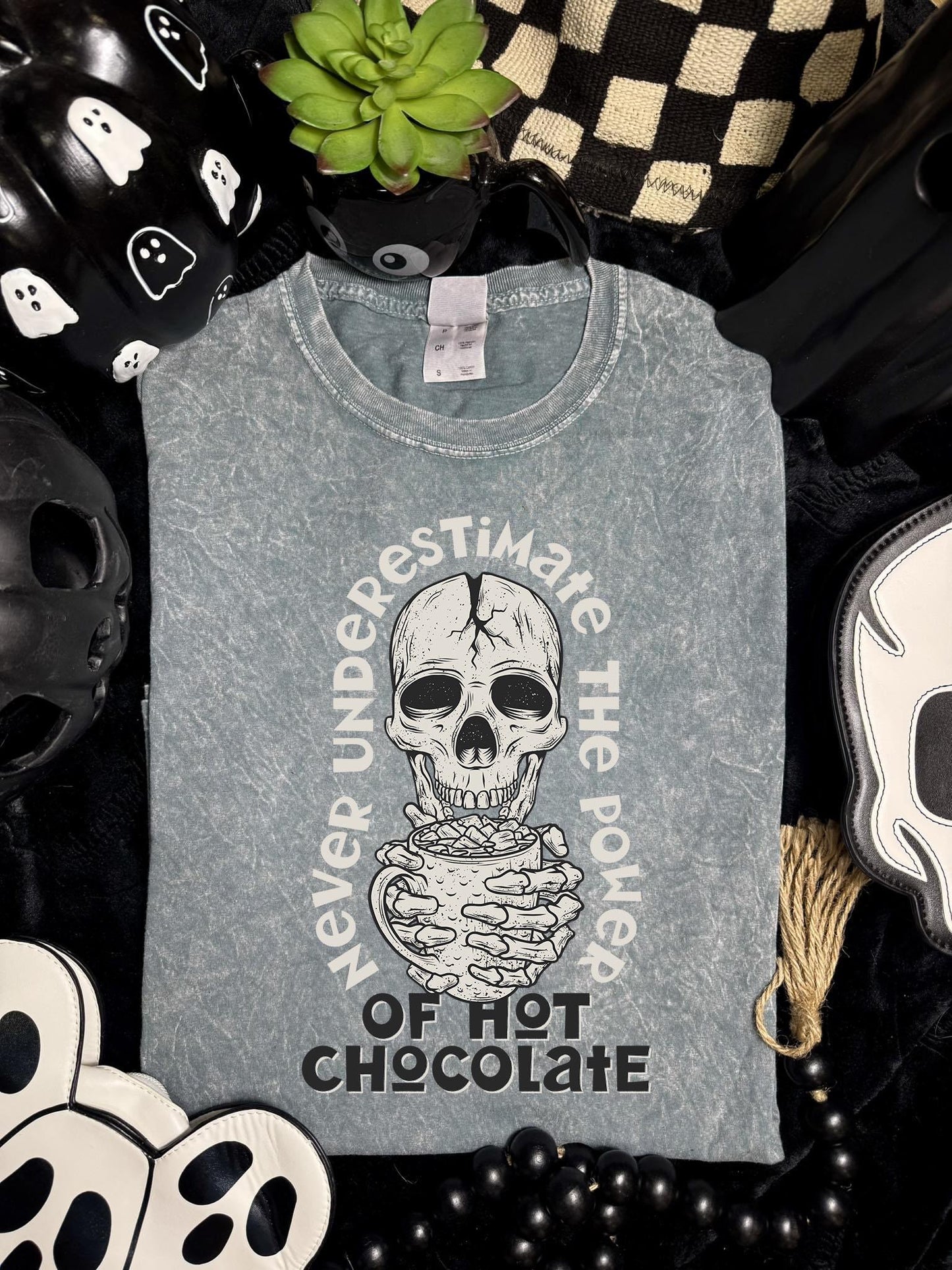 Never Underestimate, Hot Chocolate, Skeleton,  DTF Transfer