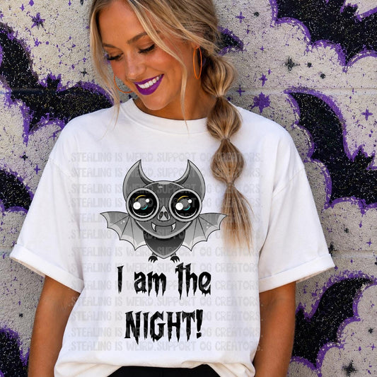 I Am The Night, Bat, Halloween, DTF Transfer