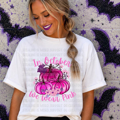 Wear Pink, BCA, Pumpkin, Halloween, DTF Transfer