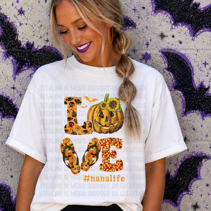Love, Halloween, Pumpkin, DTF Transfer