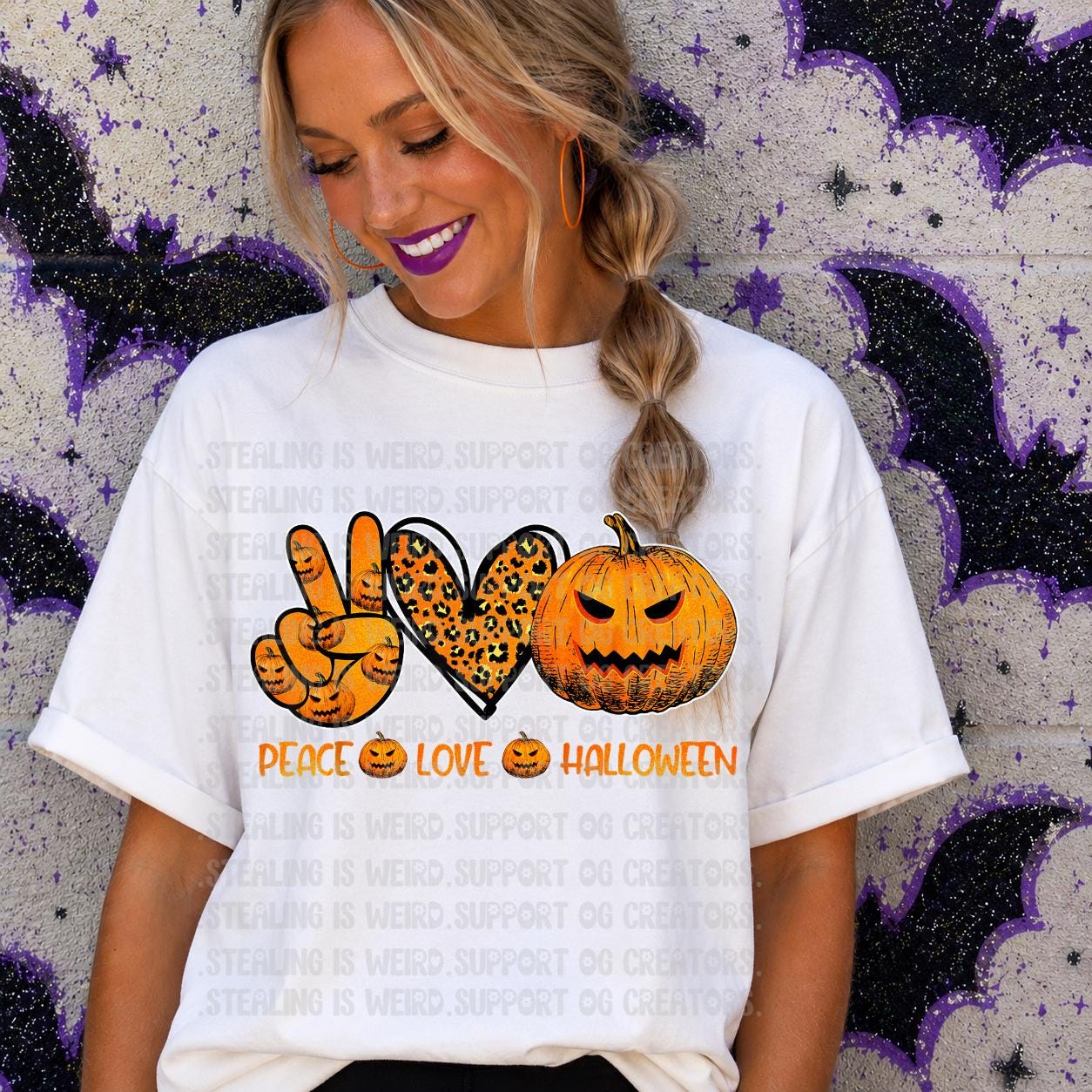 Peace, Love, Pumpkin, Halloween, DTF Transfer
