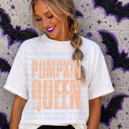 Pumpkin, Distressed, Queen, Halloween, DTF Transfer