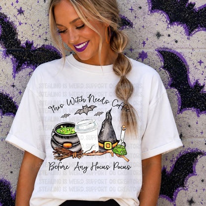 Witch, Needs, Coffee, Halloween, DTF Transfer