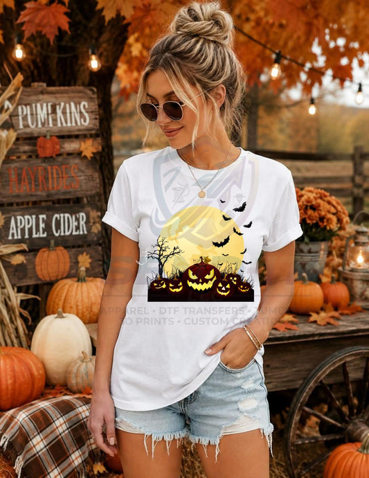 Pumpkin, Moon, Halloween, DTF Transfer
