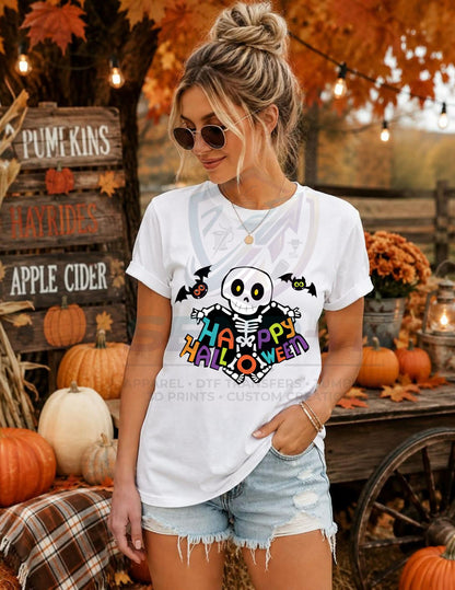 Happy, Hallo, Spiderweb, Halloween, DTF Transfer