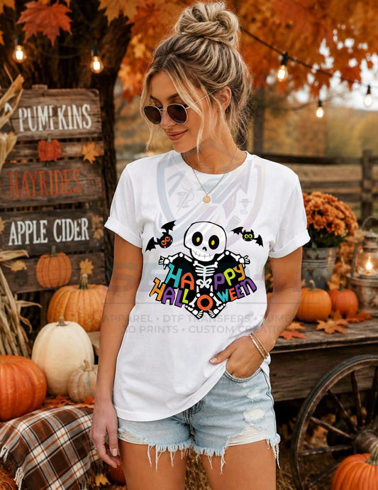 Happy, Hallo, Spiderweb, Halloween, DTF Transfer