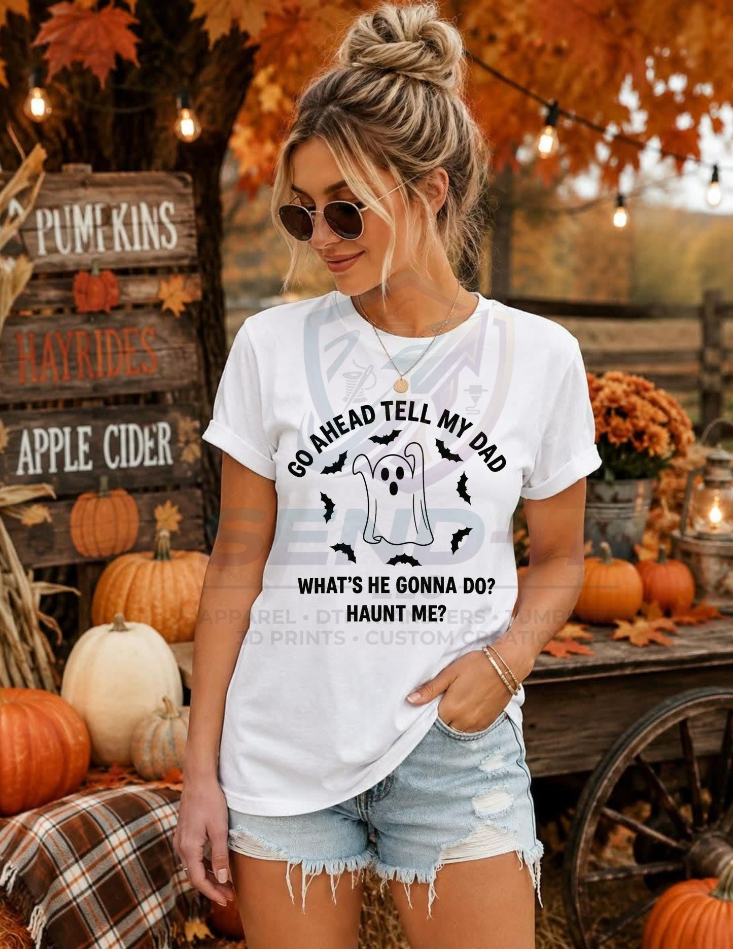 Tell My Dad, Haunt Me, Adult Humor, Halloween, DTF Transfer