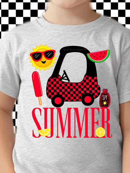 Checkered Car Summer DTF Transfer