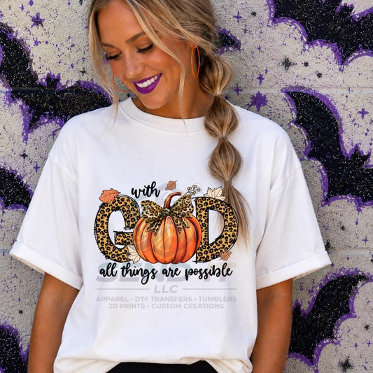With God, Pumpkin, DTF Transfer