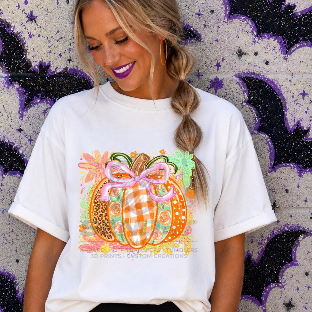 Patchwork, Pumpkin, Fall, DTF Transfer