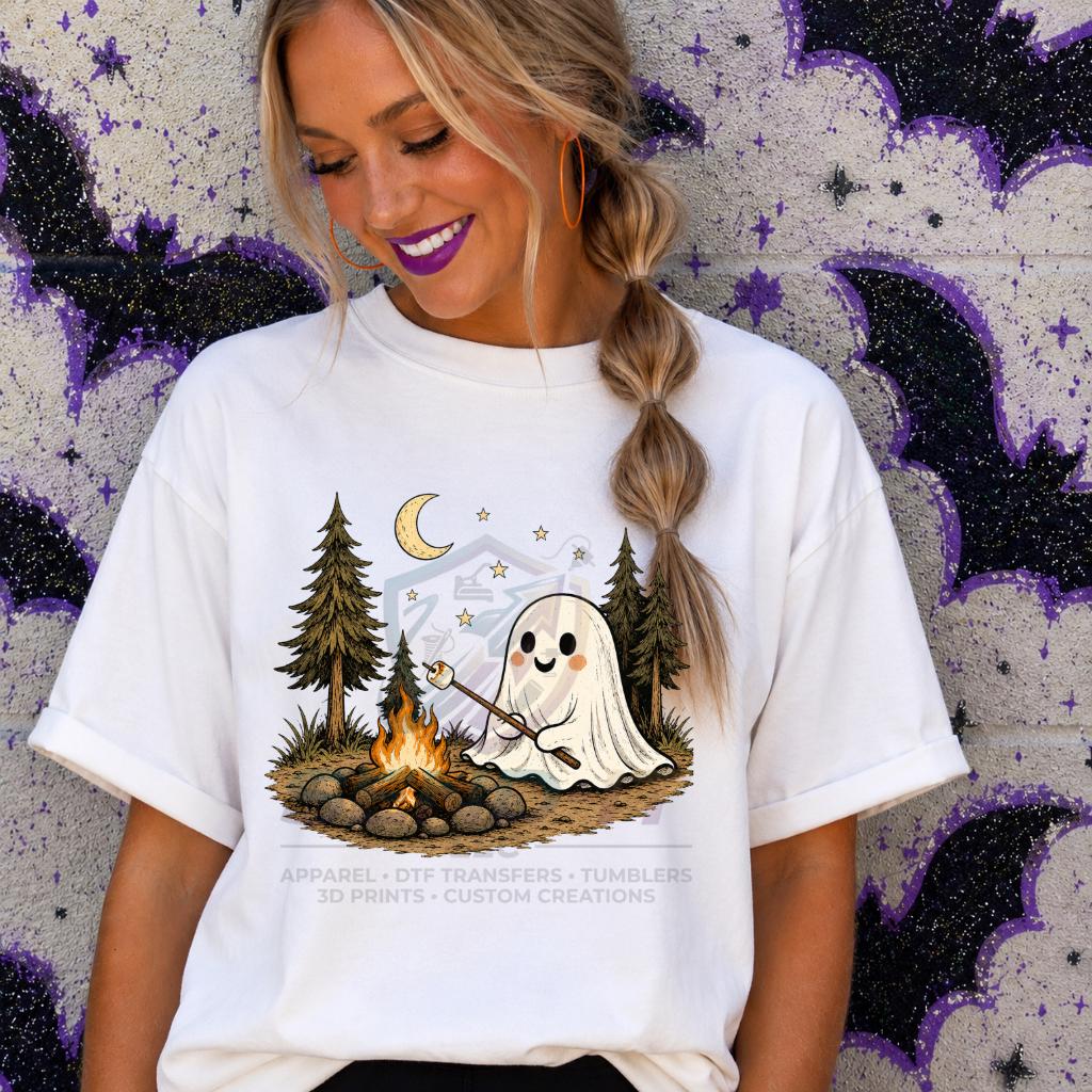Camping, Ghost, Halloween,  DTF Transfer