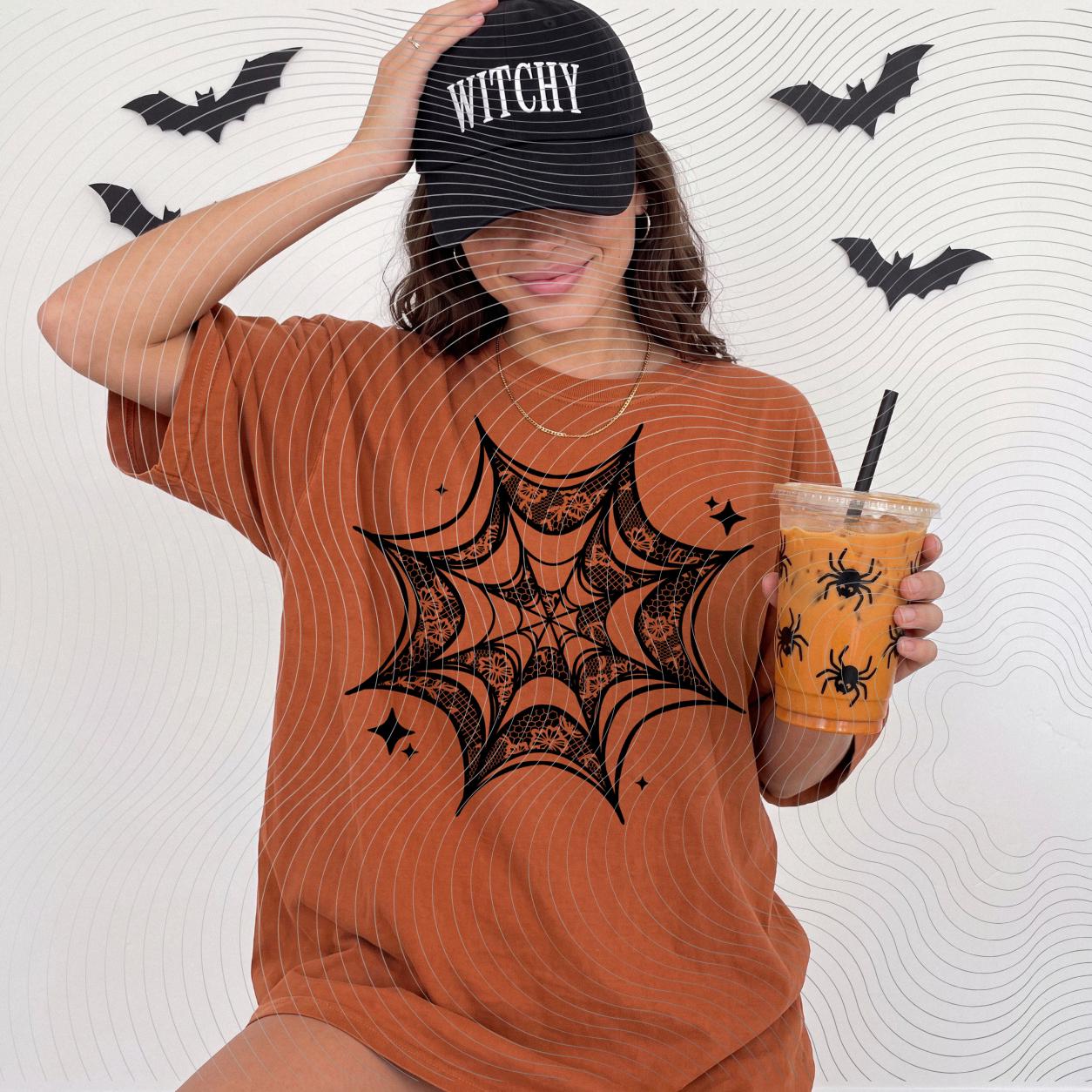 Lace, Spiderweb, Halloween, DTF Transfer