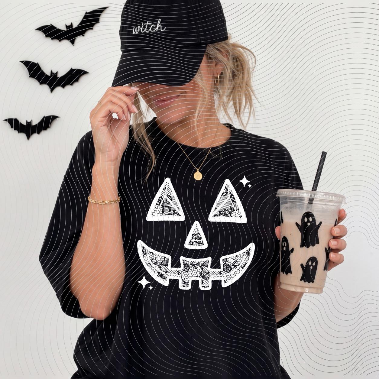 Lace, Jack O Lantern, Halloween, DTF Transfer
