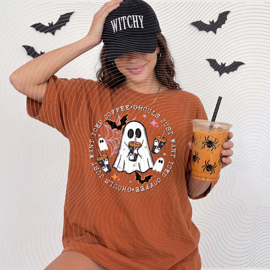 Iced Coffee, Ghouls, Halloween, DTF Transfer