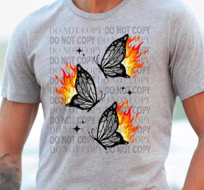 Butterflies on Fire DTF Transfer