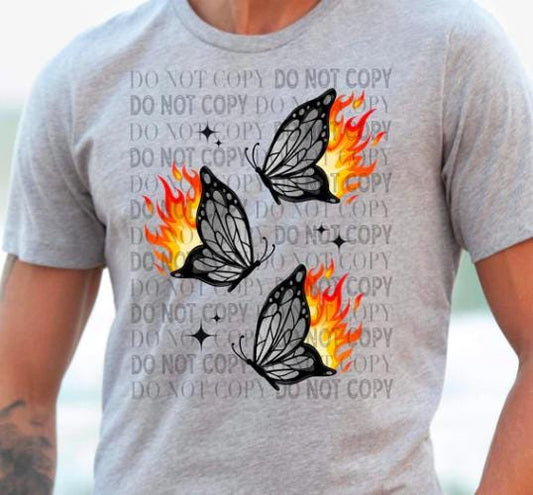 Butterflies on Fire DTF Transfer