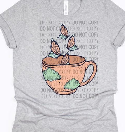 Butterfly Teacup DTF Transfer