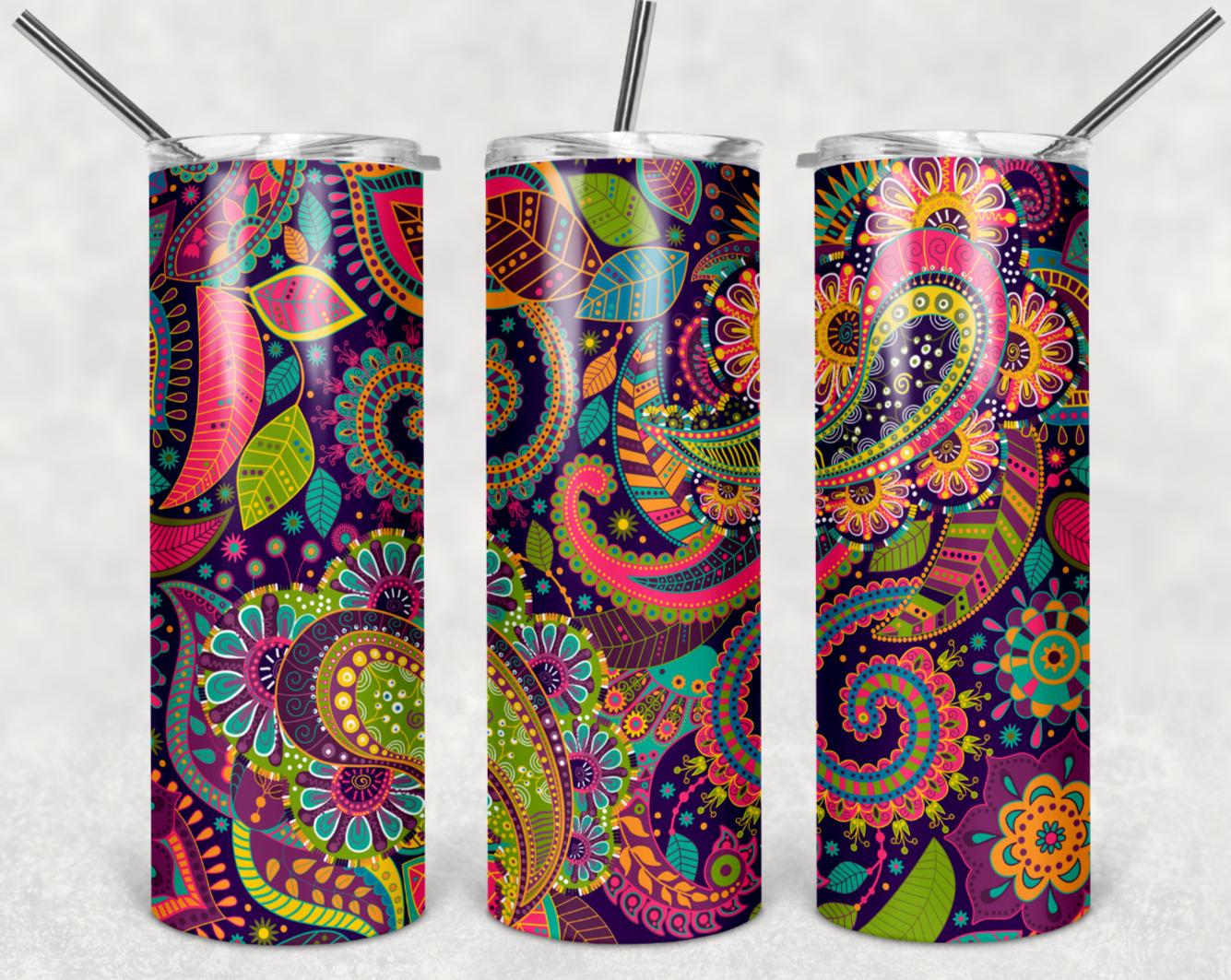 Paisley, Abstract, Stainless Steel, Tumbler, Drinkware
