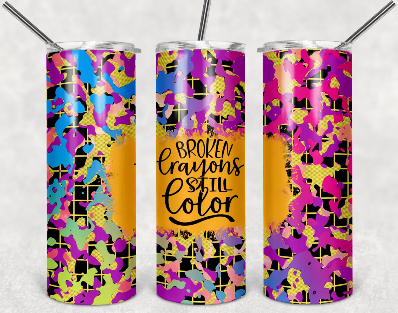Broken, Crayons, Still Color, Stainless Steel, Tumbler, Drinkware