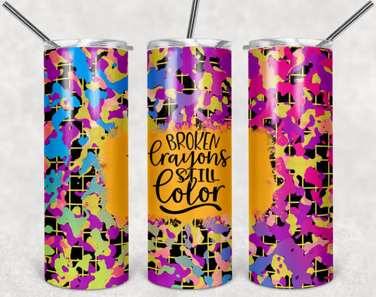 Broken, Crayons, Still Color, Stainless Steel, Tumbler, Drinkware