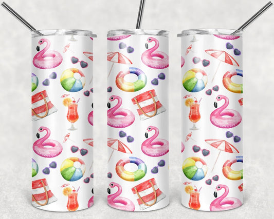 Beach, Floats, Summer, Stainless Steel, Tumbler, Drinkware