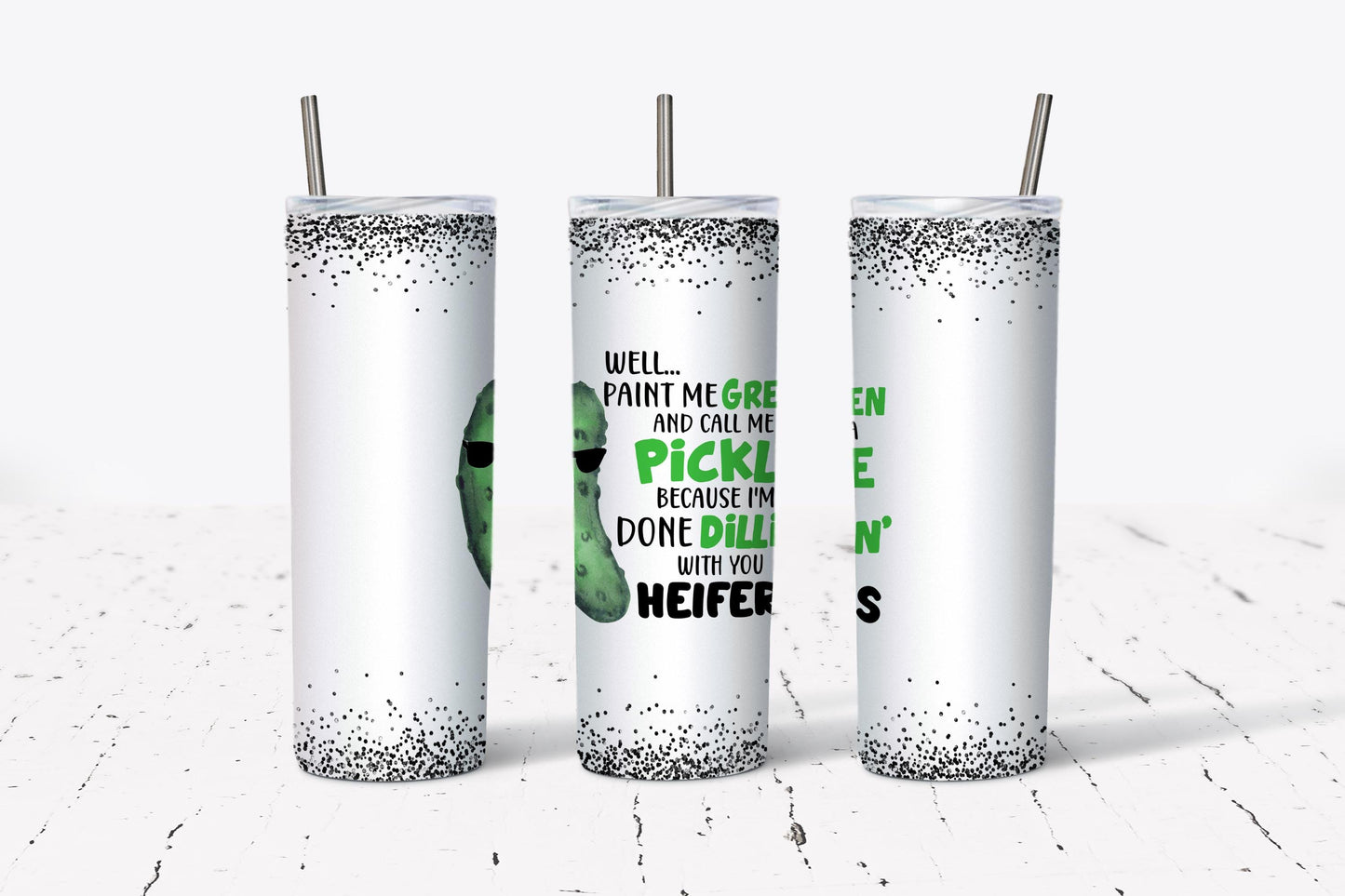 Paint, Me Green, Dill, Pickle, Stainless Steel, Tumbler, Drinkware