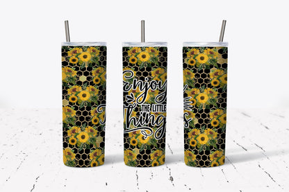 Enjoy, The Little, Things, Sunflower,  Stainless Steel, Tumbler, Drinkware