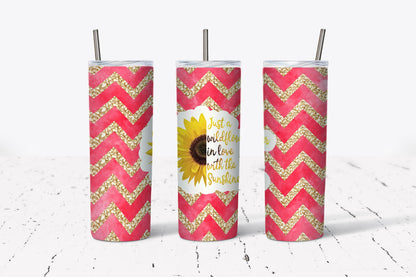 Just a Wildflower, Floral, Sunshine, Stainless Steel, Tumbler, Drinkware