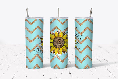 Sunflower, Flowers, Floral, Stainless Steel, Tumbler, Drinkware