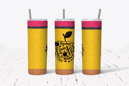 Teacher, Pencil, Mentor, Stainless Steel, Tumbler, Drinkware
