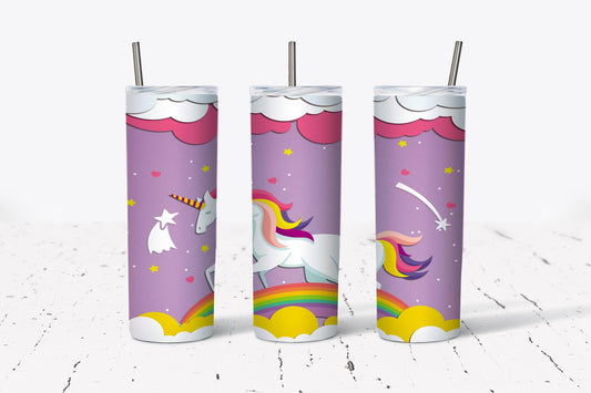 Unicorn, Rainbow, Girly, Stainless Steel, Tumbler, Drinkware