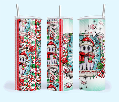 Minty, Mocha, Ghost, Christmas, Stainless Steel, Tumbler, Drinkware