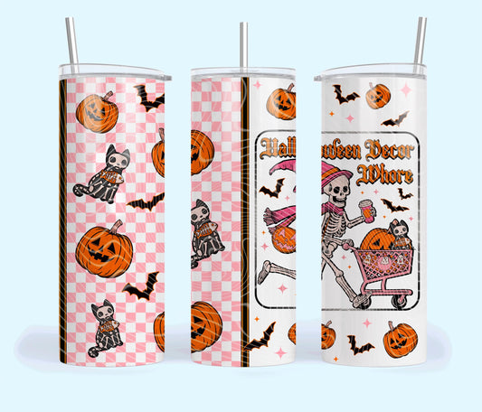 Skeleton, Decor, Wh*re, Halloween, Stainless Steel, Tumbler, Drinkware