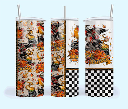 Brews, Tattoos, Halloween, Stainless Steel, Tumbler, Drinkware