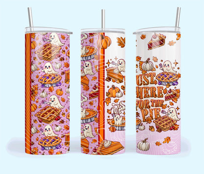 Just Here, For the, Pie, Ghost, Halloween, Stainless Steel, Tumbler, Drinkware