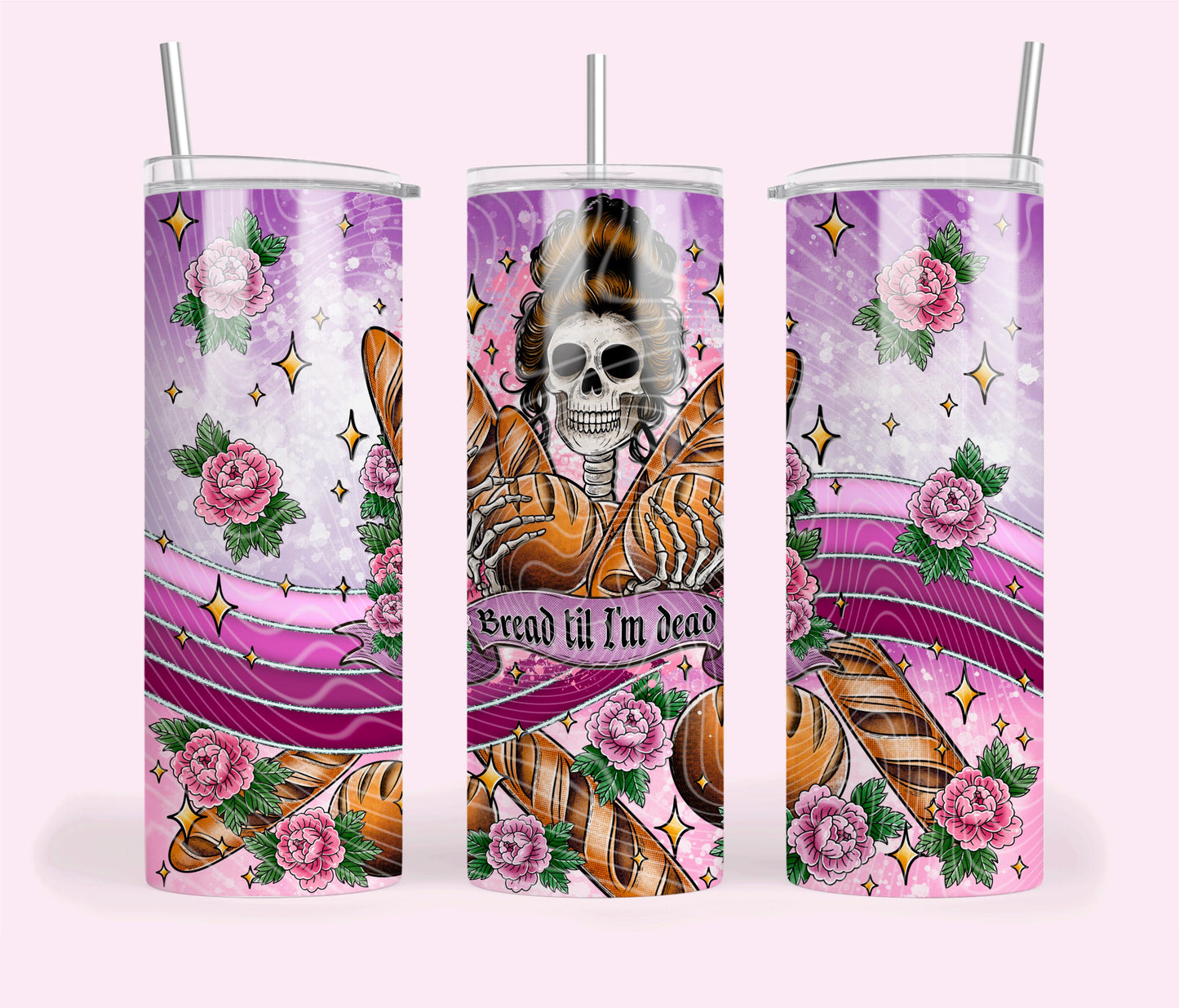 Bread, Til I'm Dead, Skeleton, Halloween, Stainless Steel, Tumbler, Drinkware