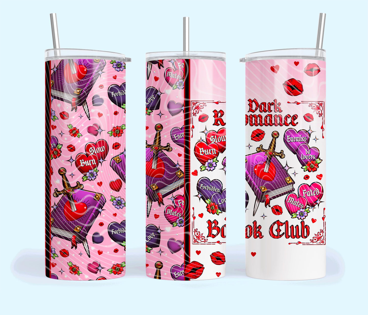 Dark Romance, Book, Reading, Stainless Steel, Tumbler, Drinkware
