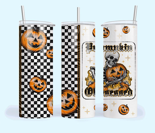 Pumpkin, Obsessed, Skeleton, Halloween, Stainless Steel, Tumbler, Drinkware