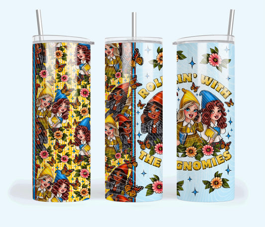 Rollin', With My, Gnomies, Halloween, Stainless Steel, Tumbler, Drinkware