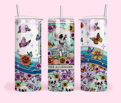 Allergies, Skeleton, Seasonal, Halloween, Stainless Steel, Tumbler, Drinkware