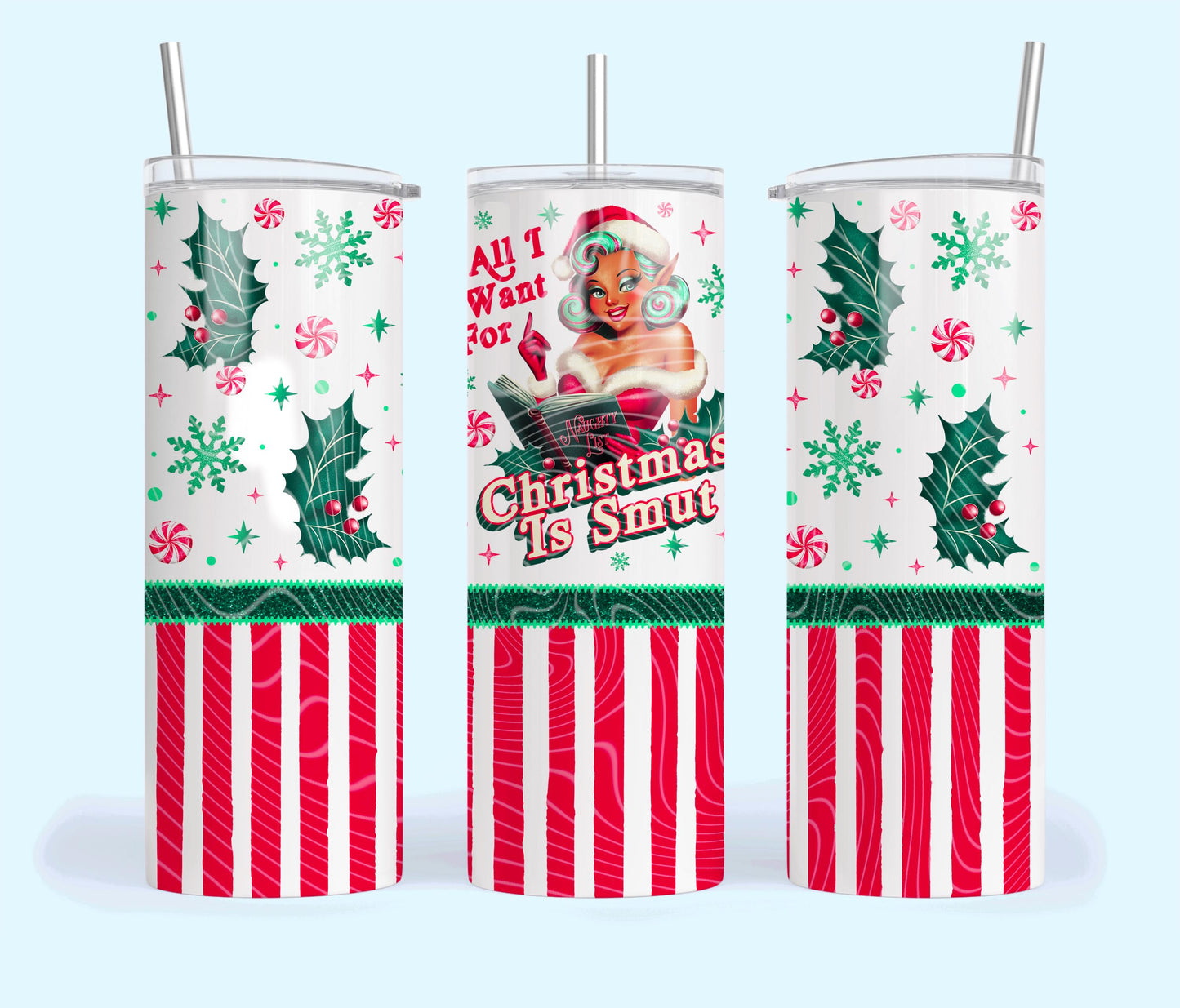 All I Want, For Christmas, Smut, Books, Reading, Stainless Steel, Tumbler, Drinkware