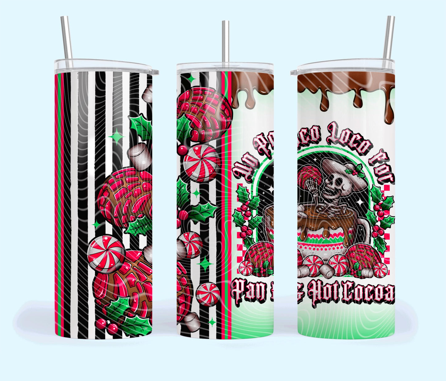 Poco, Loco, Hot Cocoa, Skeleton, Stainless Steel, Tumbler, Drinkware