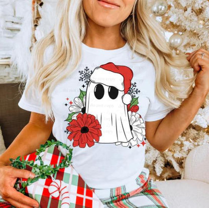 Christmas, Floral, Ghost, DTF Transfer