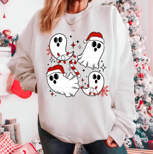 Christmas, Ghosties, Candy Cane, DTF Transfer