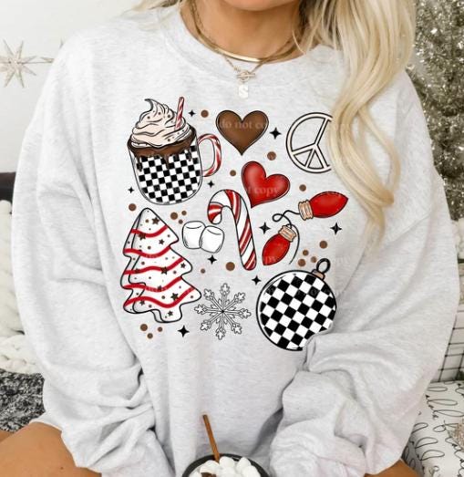 Christmas, Things, Collage, DTF Transfer